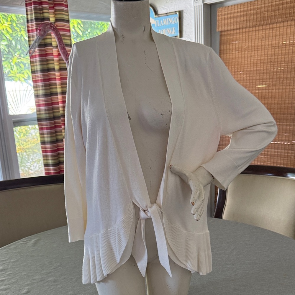 White House Black Market Cream Cardigan Sweater